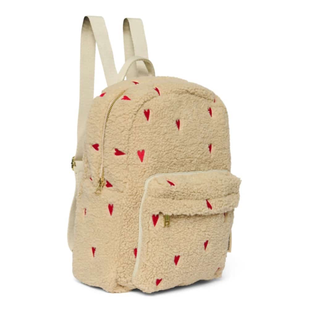 Rucksack Midi *Teddy Hearts*, Beige