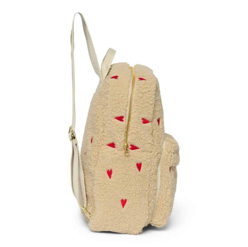 Rucksack Midi *Teddy Hearts*, Beige