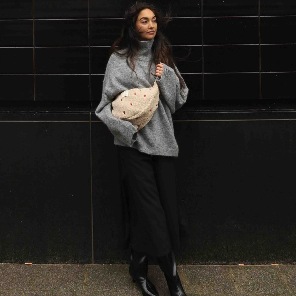 Bauchtasche, Fanny Pack *Teddy Hearts*, Beige