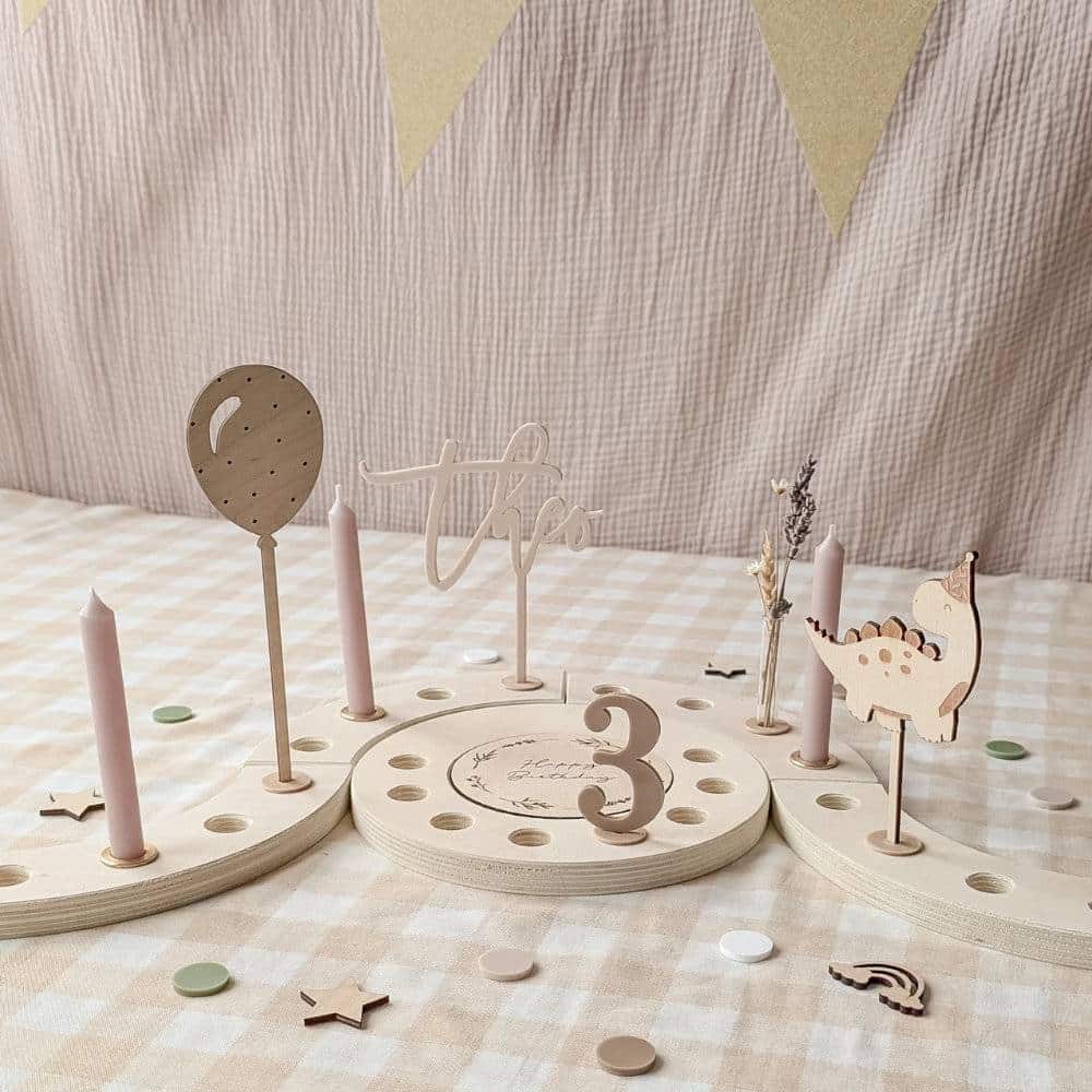 Geburtstagskranz Set, Beige & Khaki, Konfetti gratis