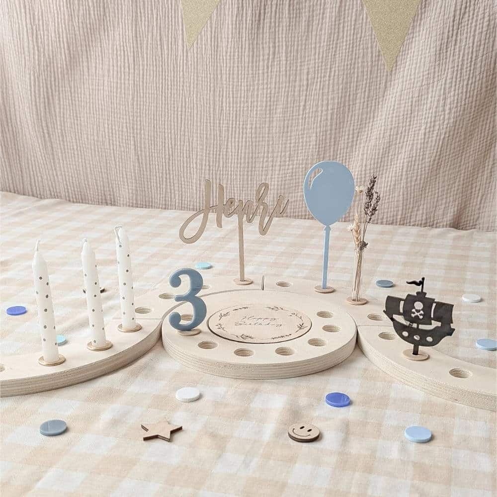 Geburtstagskranz Set, Blau, Konfetti gratis