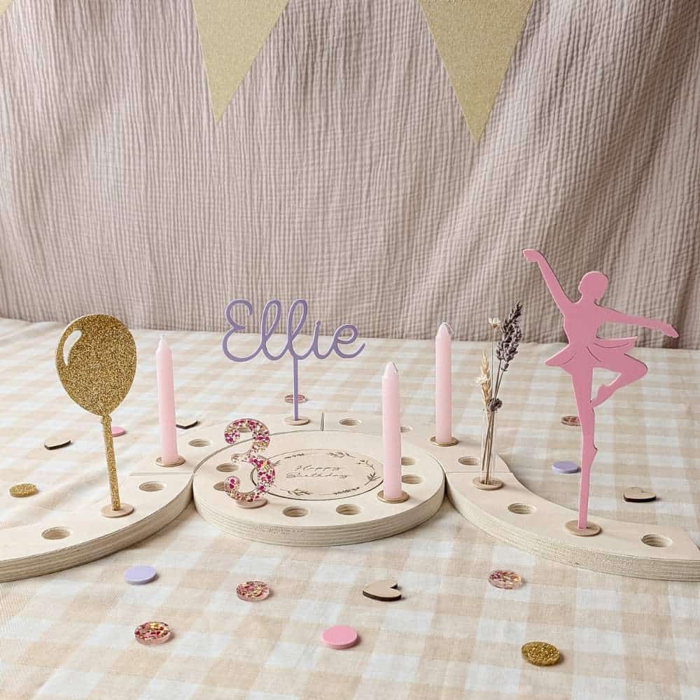Geburtstagskranz Set, Rosa & Glitzer, Konfetti gratis