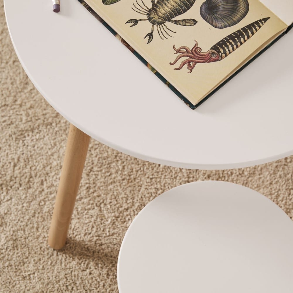 Hocker- und Tischset, weiß