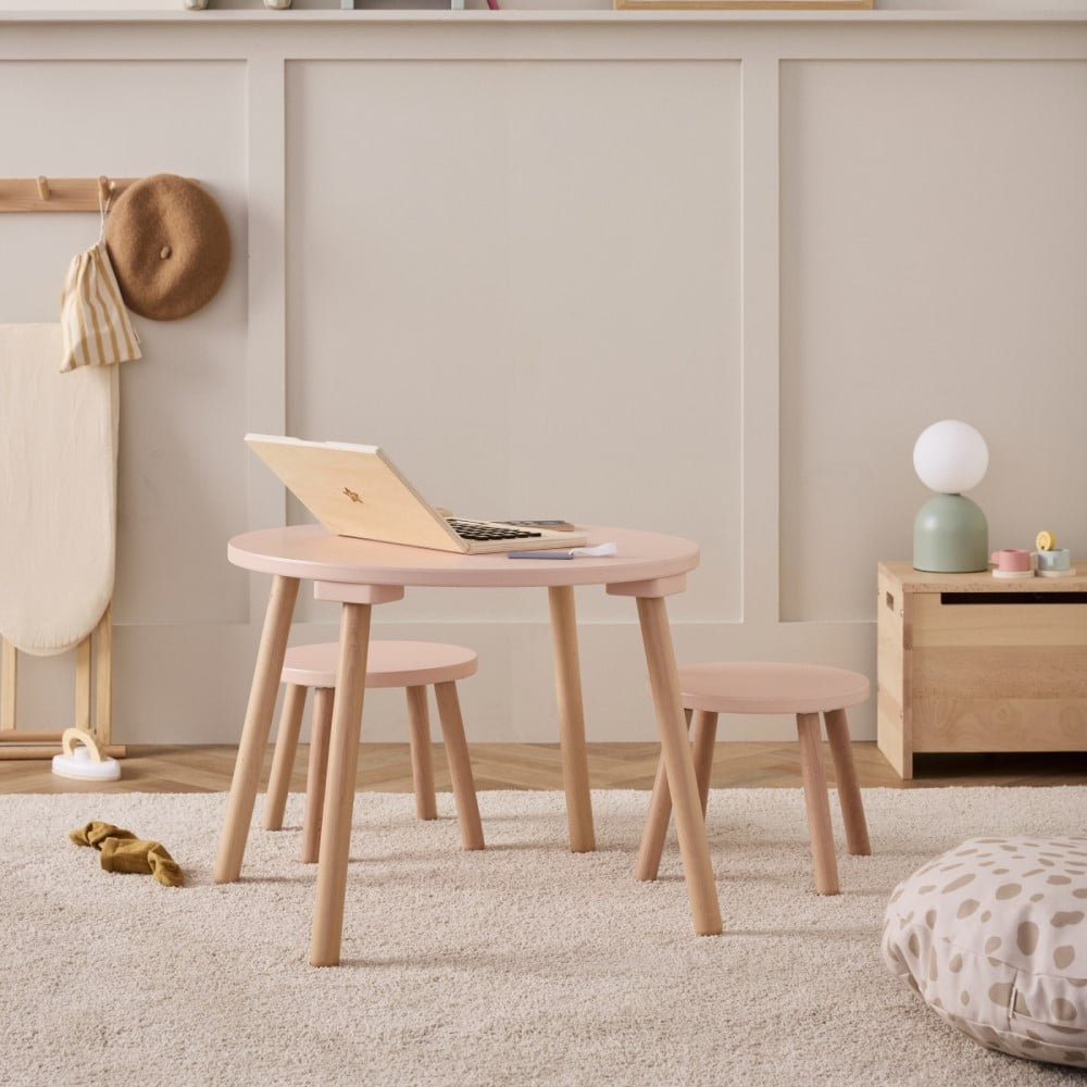 Hocker- und Tischset, apricot