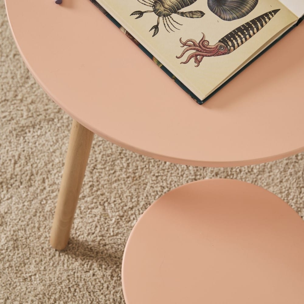 Hocker- und Tischset, apricot