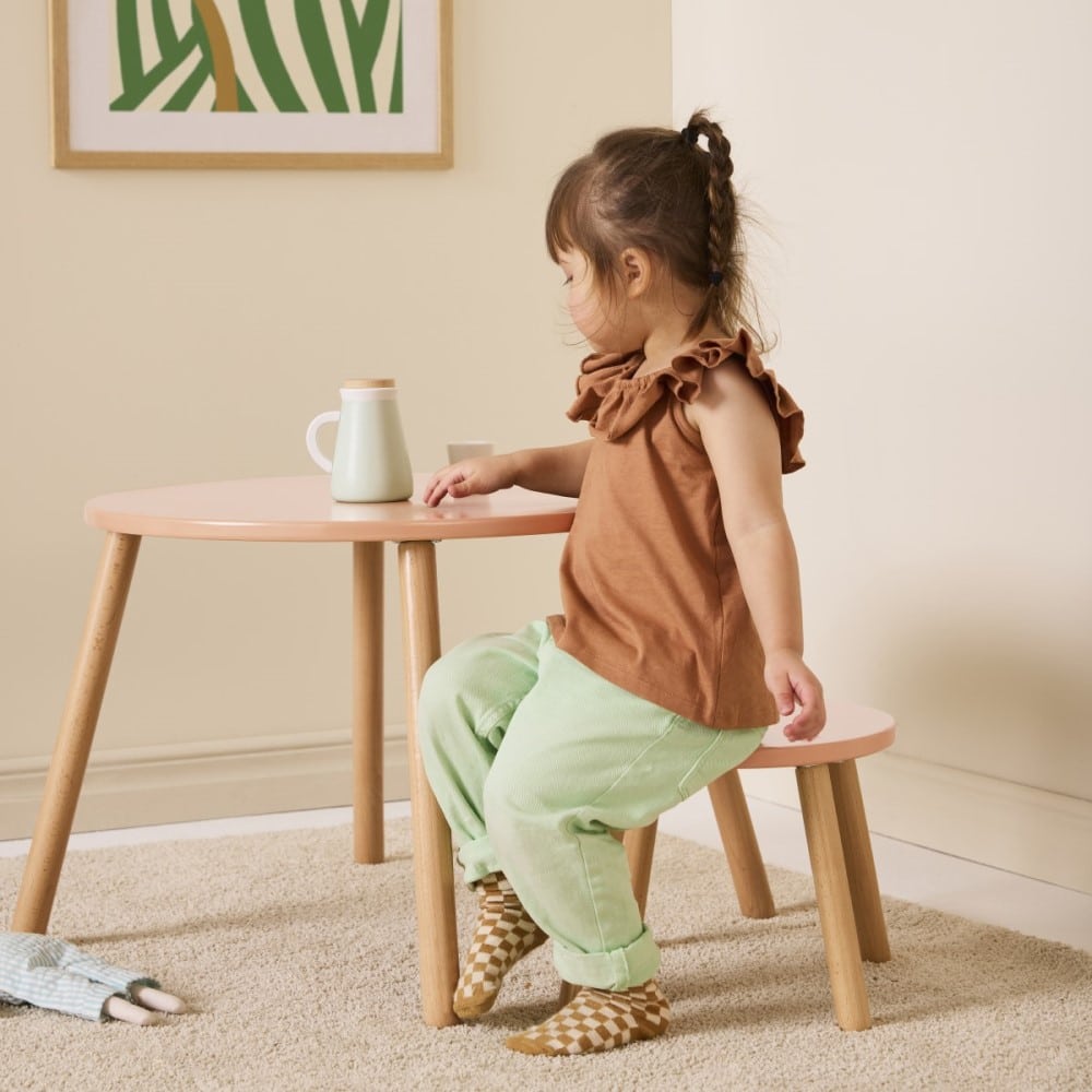 Hocker- und Tischset, apricot
