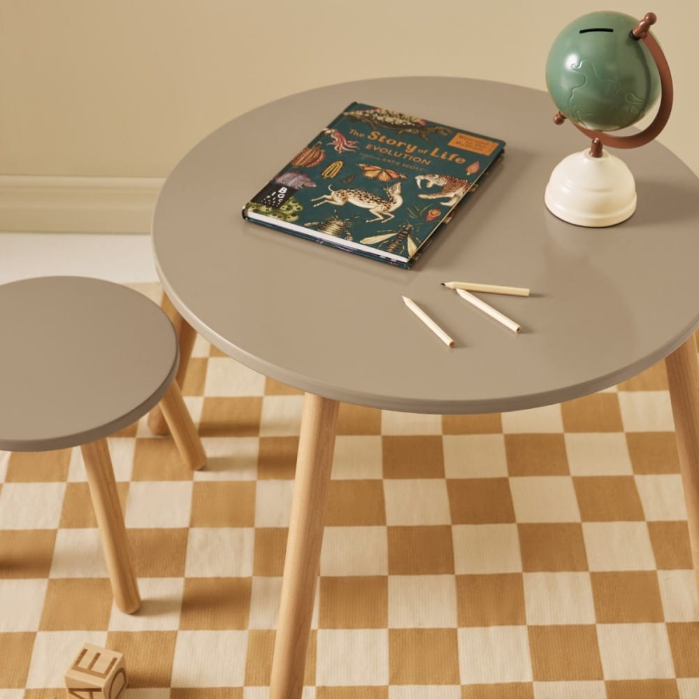 Hocker- und Tischset, hellbraun