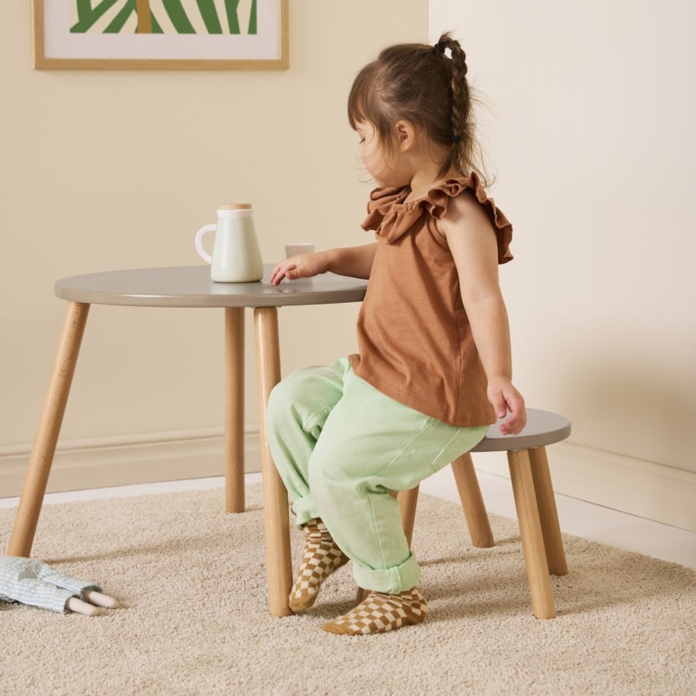 Hocker- und Tischset, hellbraun