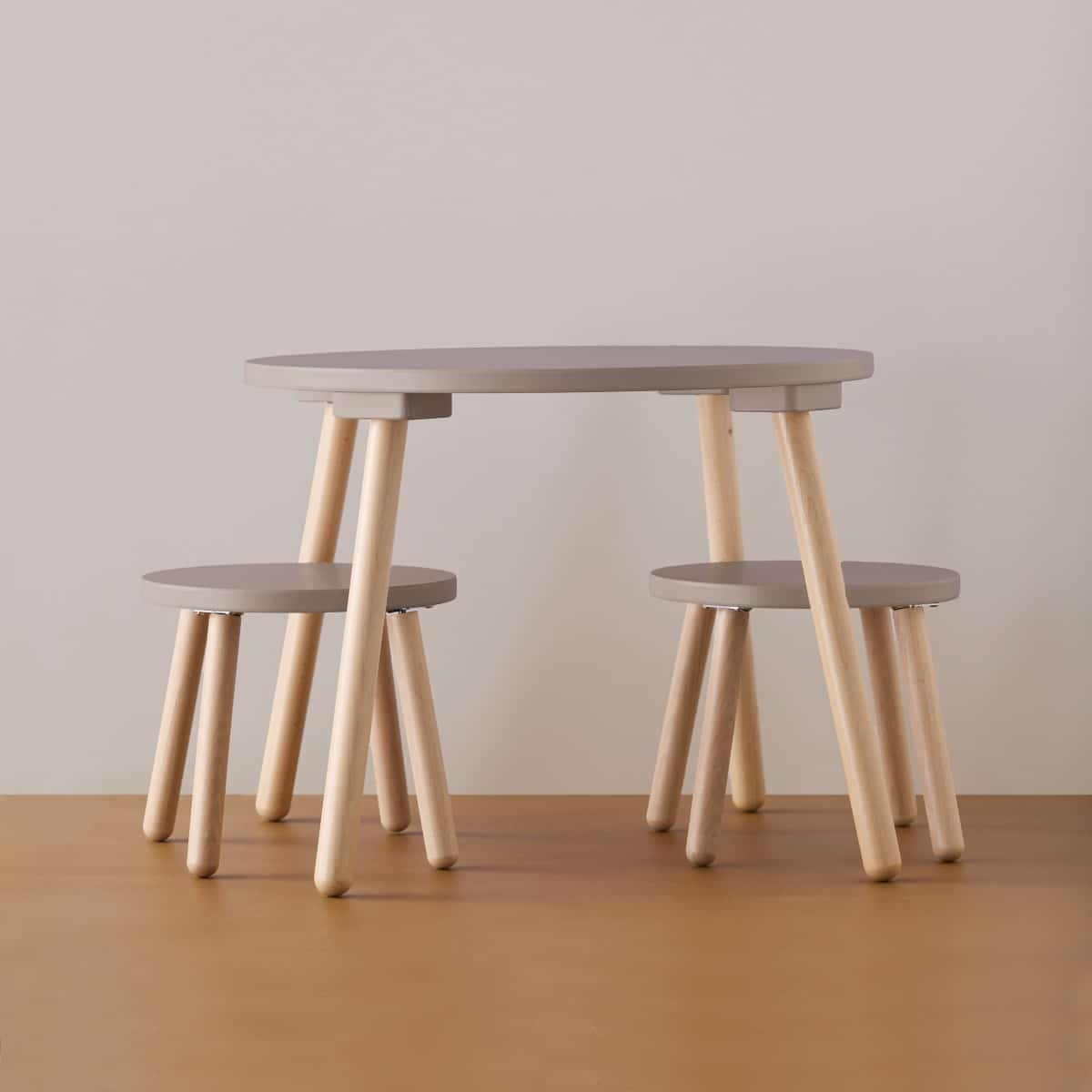 Hocker- und Tischset, hellbraun