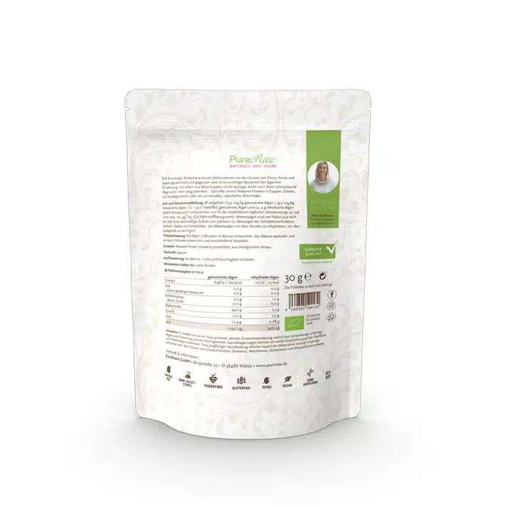 Wakame *Undaria pinnatifida*, getrocknete Algen (Bio & Roh), 20g