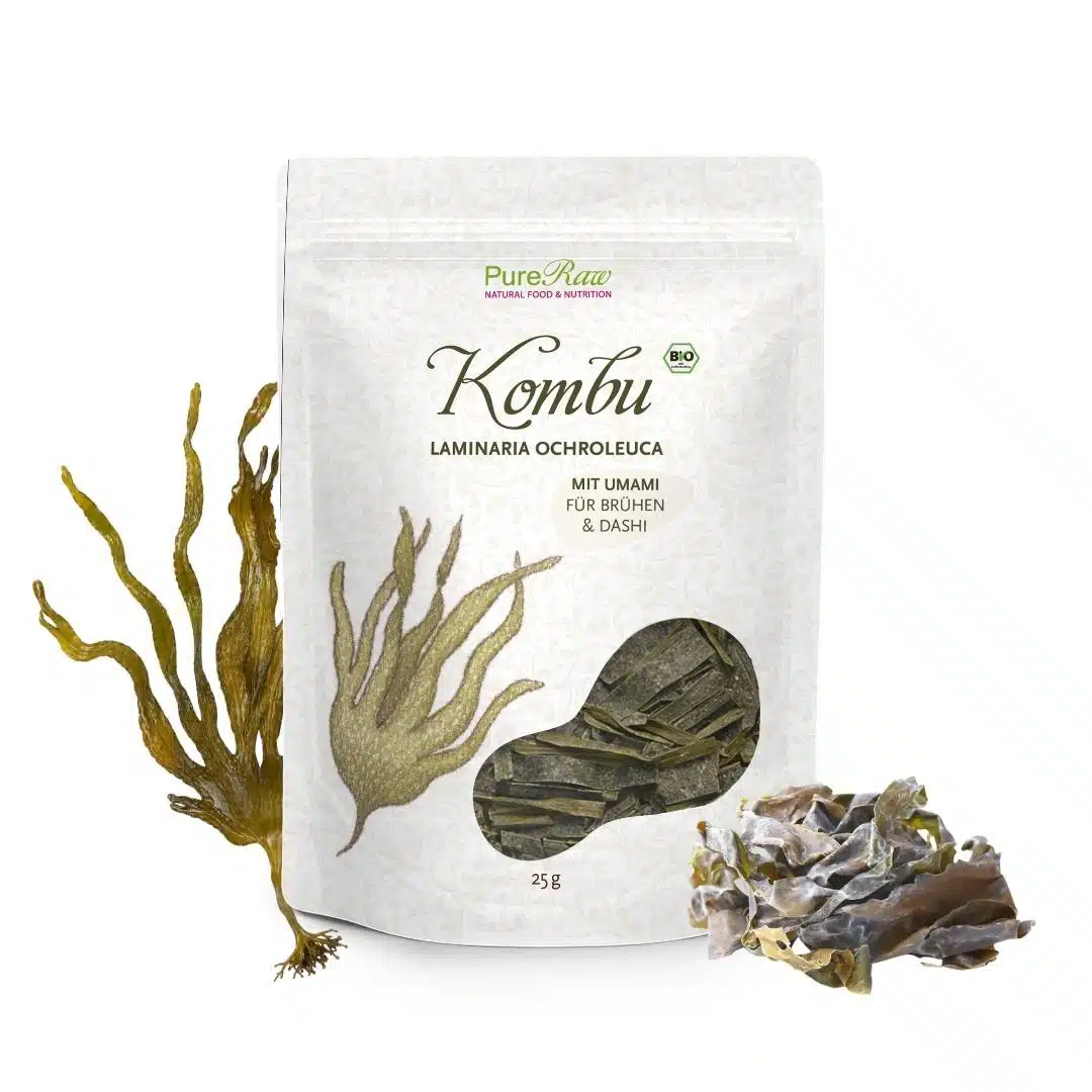 Kombu *Laminaria ochroleuca*, getrocknete Algen (Bio & Roh), 25g
