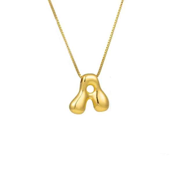 Buchstaben Kette mit Anhänger *A-Z*, Edelstahl 18K-Vergoldung