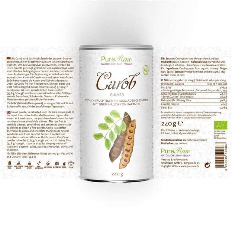 Carob Pulver (Bio), 240g (zum Backen oder Mixen)