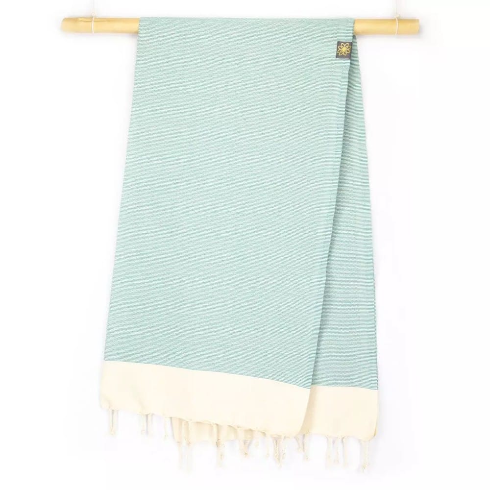 Tuch *Fouta* Hamamtuch Feine Linien, Emerald Stone 200x100cm