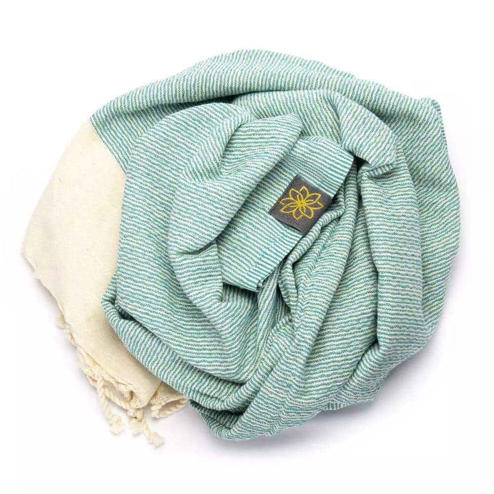 Tuch *Fouta* Hamamtuch Feine Linien, Emerald Stone 200x100cm