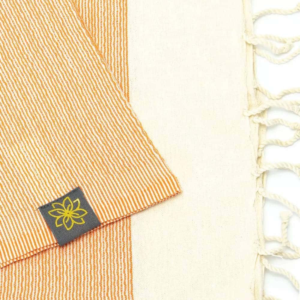 Tuch *Fouta* Hamamtuch Feine Linien, Mandarin Peel 200x100cm