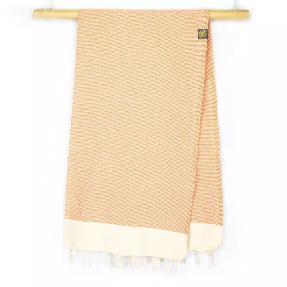 Tuch *Fouta* Hamamtuch Feine Linien, Mandarin Peel 200x100cm