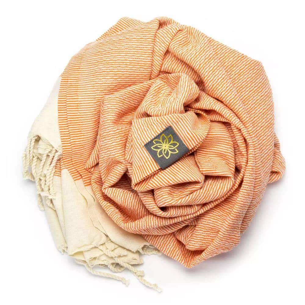 Tuch *Fouta* Hamamtuch Feine Linien, Mandarin Peel 200x100cm
