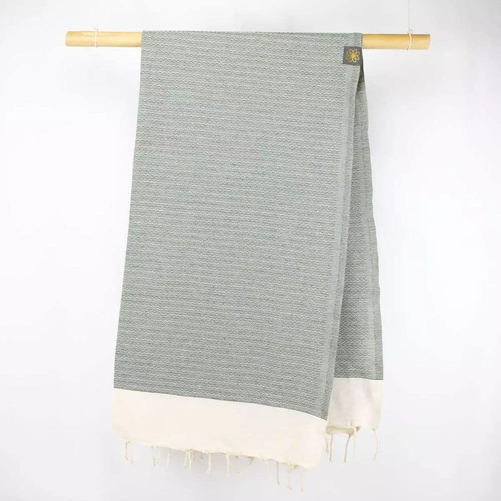 Tuch *Fouta* Hamamtuch Feine Linien, Tropical Forest 200x100cm