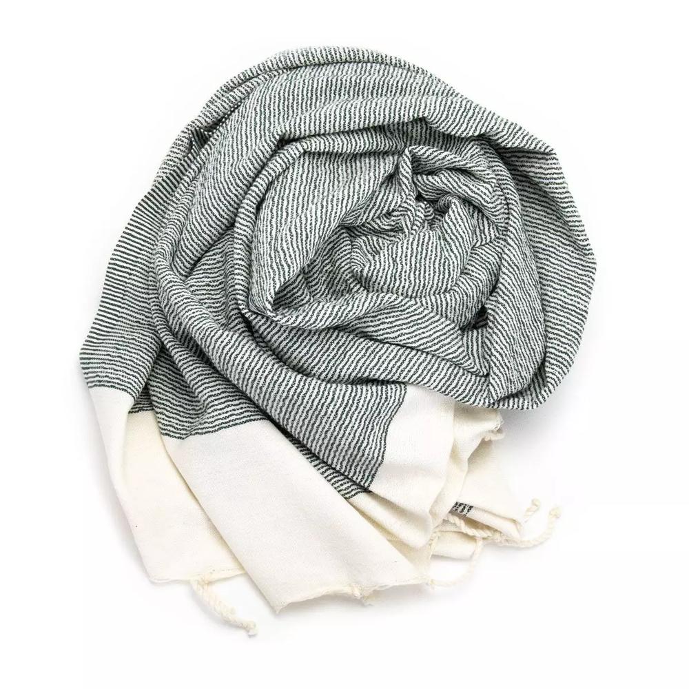 Tuch *Fouta* Hamamtuch Feine Linien, Tropical Forest 200x100cm