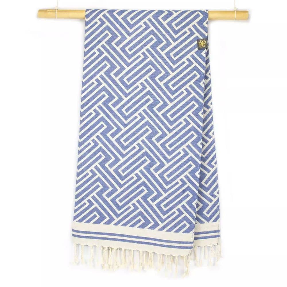 Tuch *Fouta* Hamamtuch Labyrinth, Atlantic Breeze 200x100cm