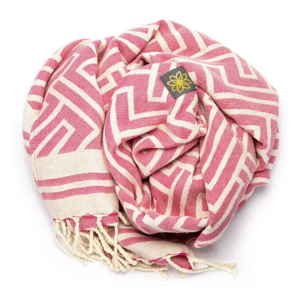 Tuch *Fouta* Hamamtuch Labyrinth, Fuchsia Flower 200x100cm