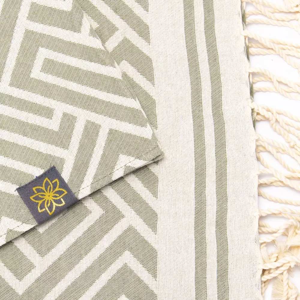 Tuch *Fouta* Hamamtuch Labyrinth, Desert Sage 200x100cm