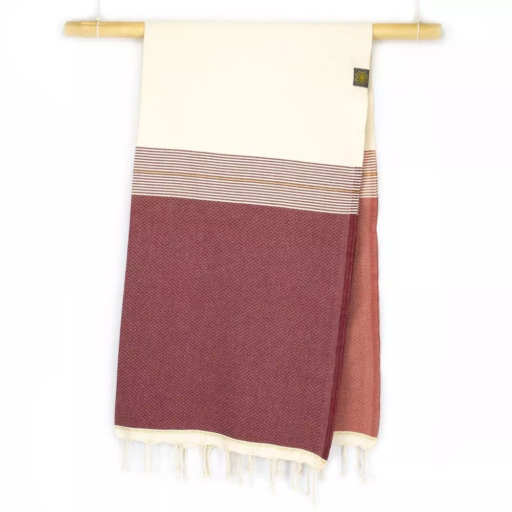 Tuch *Fouta* Hamamtuch Wabenmuster, Dark Cherry *Special Edition* 200x100cm