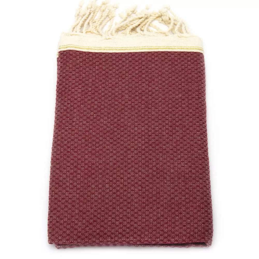 Tuch *Fouta* Hamamtuch Wabenmuster, Dark Cherry *Special Edition* 200x100cm