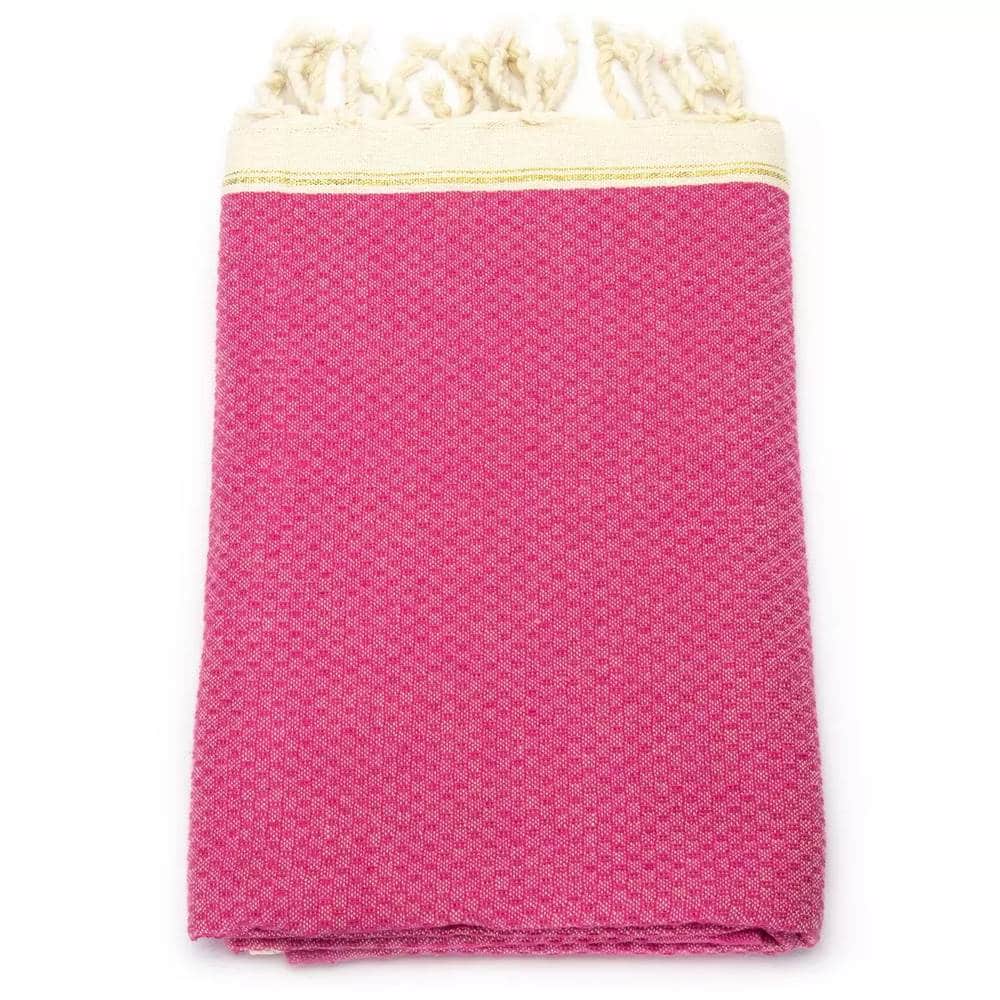 Tuch *Fouta* Hamamtuch Wabenmuster, Fuchsia Flower *Special Edition* 200x100cm