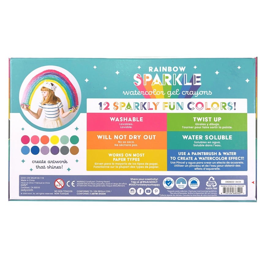 Aquarell Gelstifte *Rainbow Sparkle Metallic*, 12er Set