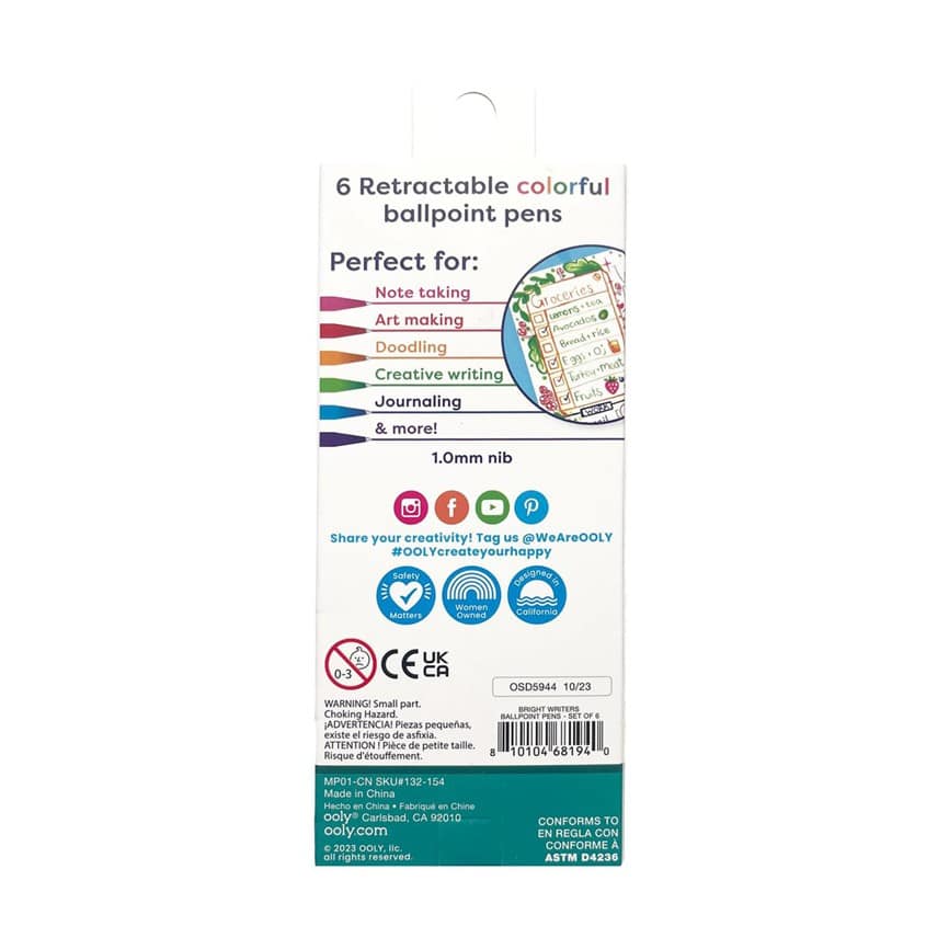 Kugelschreiber mit Farbtinte *Bright Writers*, 6er Set
