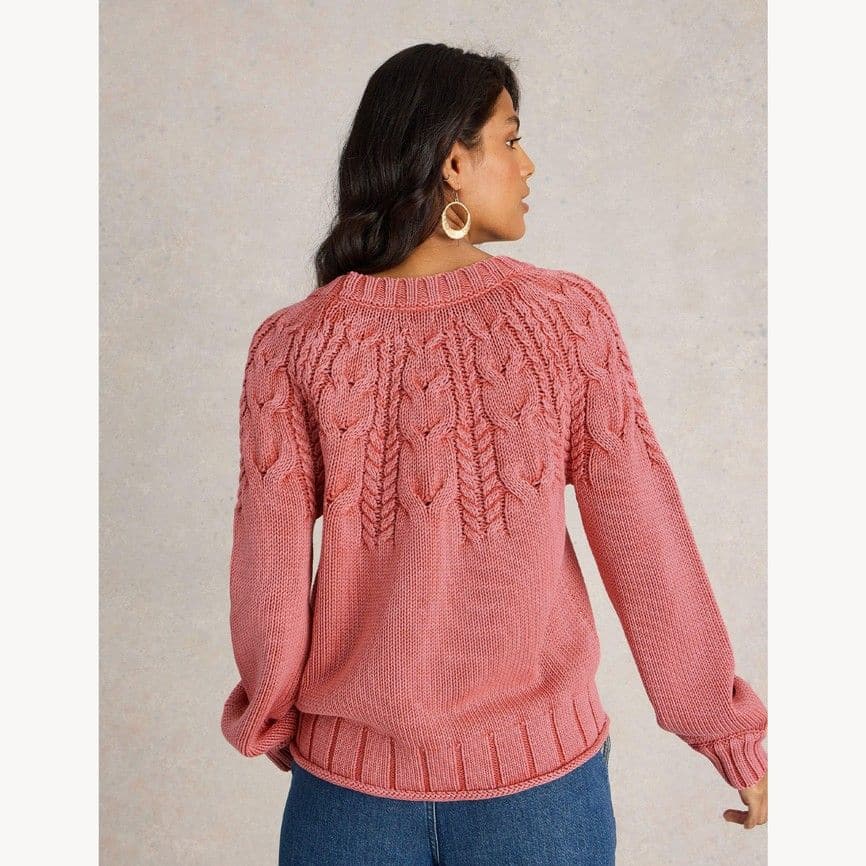 Pullover Zopfmuster *Mia*, Coral Pink