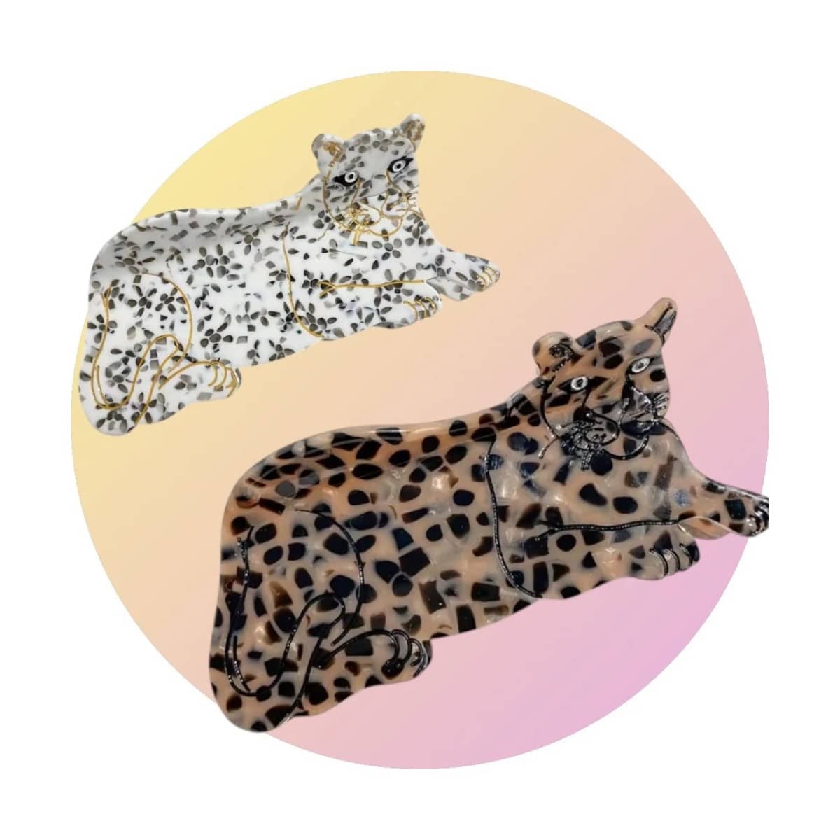 Haarklammer, White Leopard