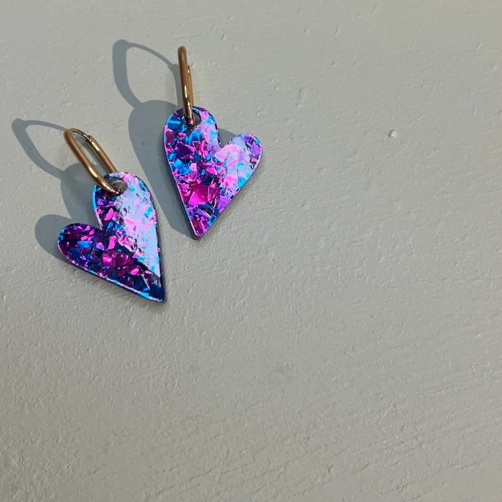 Ohrringe, Heart to Heart, Lila/Pink