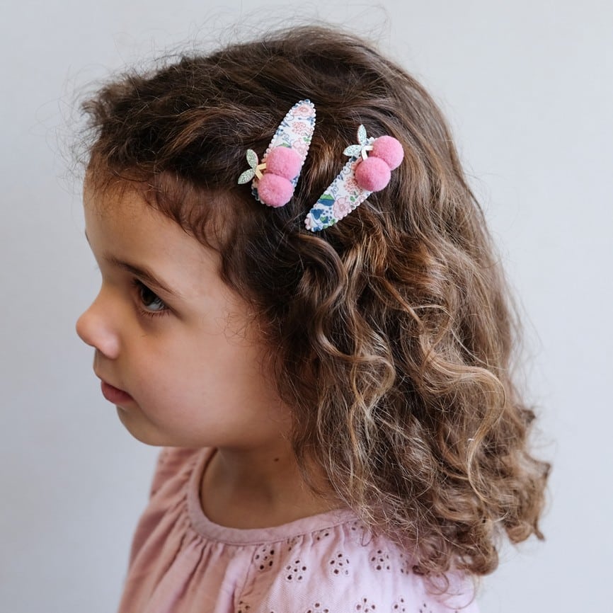 Haarspangen *Pom Pom Cherries*, 2er Set