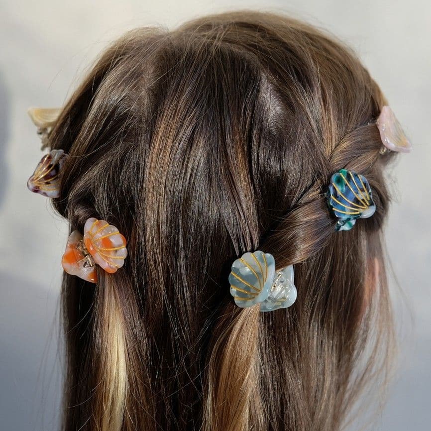 Mini Haarklammern *Shell*, 6er Set