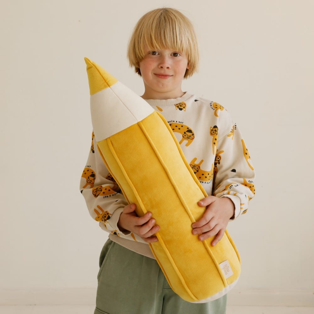Buntstiftkissen aus Samt *Yellow*
