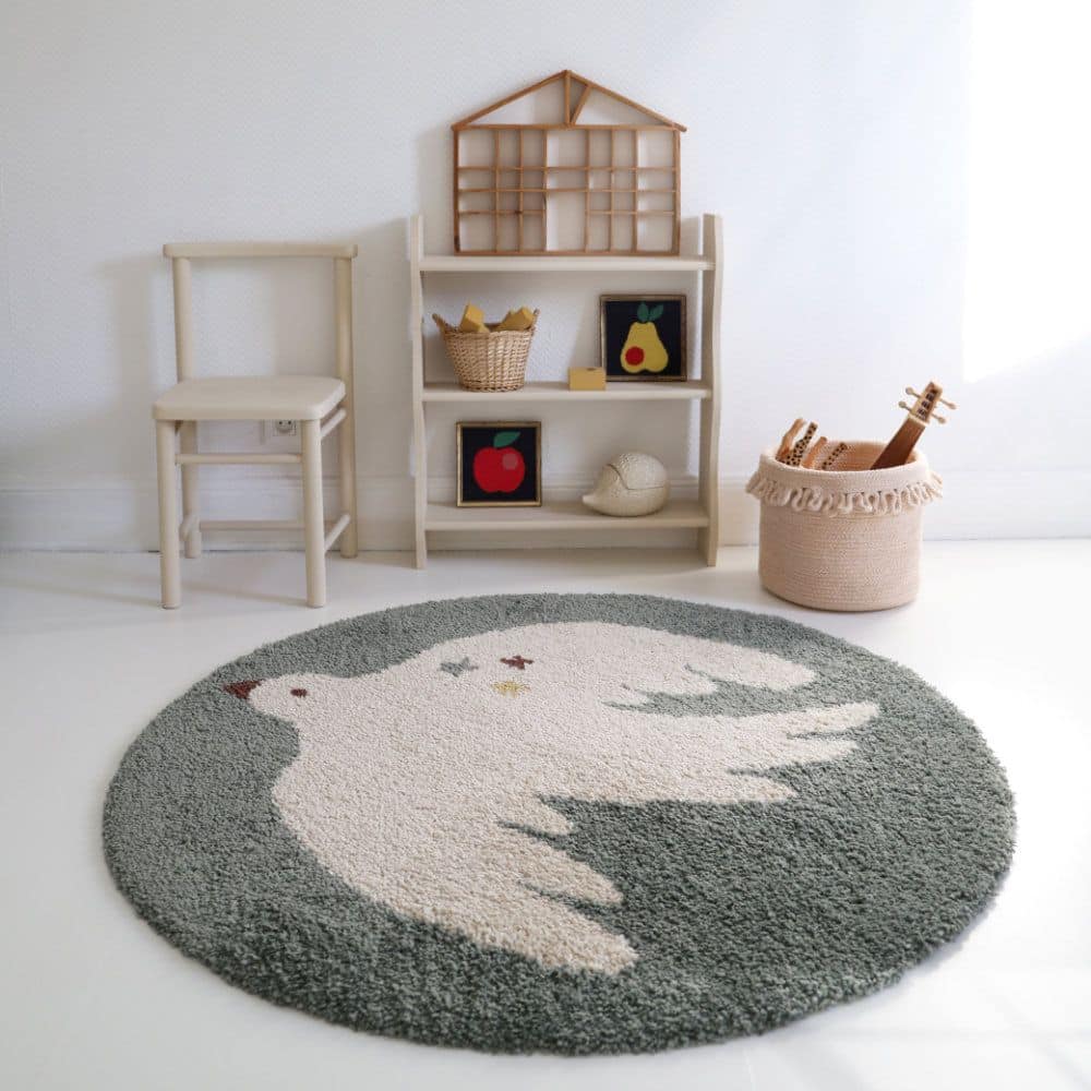Kinderteppich *Bohemian Bird*, Aqua Ø120cm