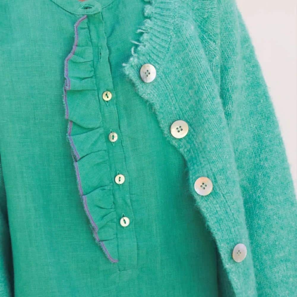 Strickjacke, Wolle Mix, Green