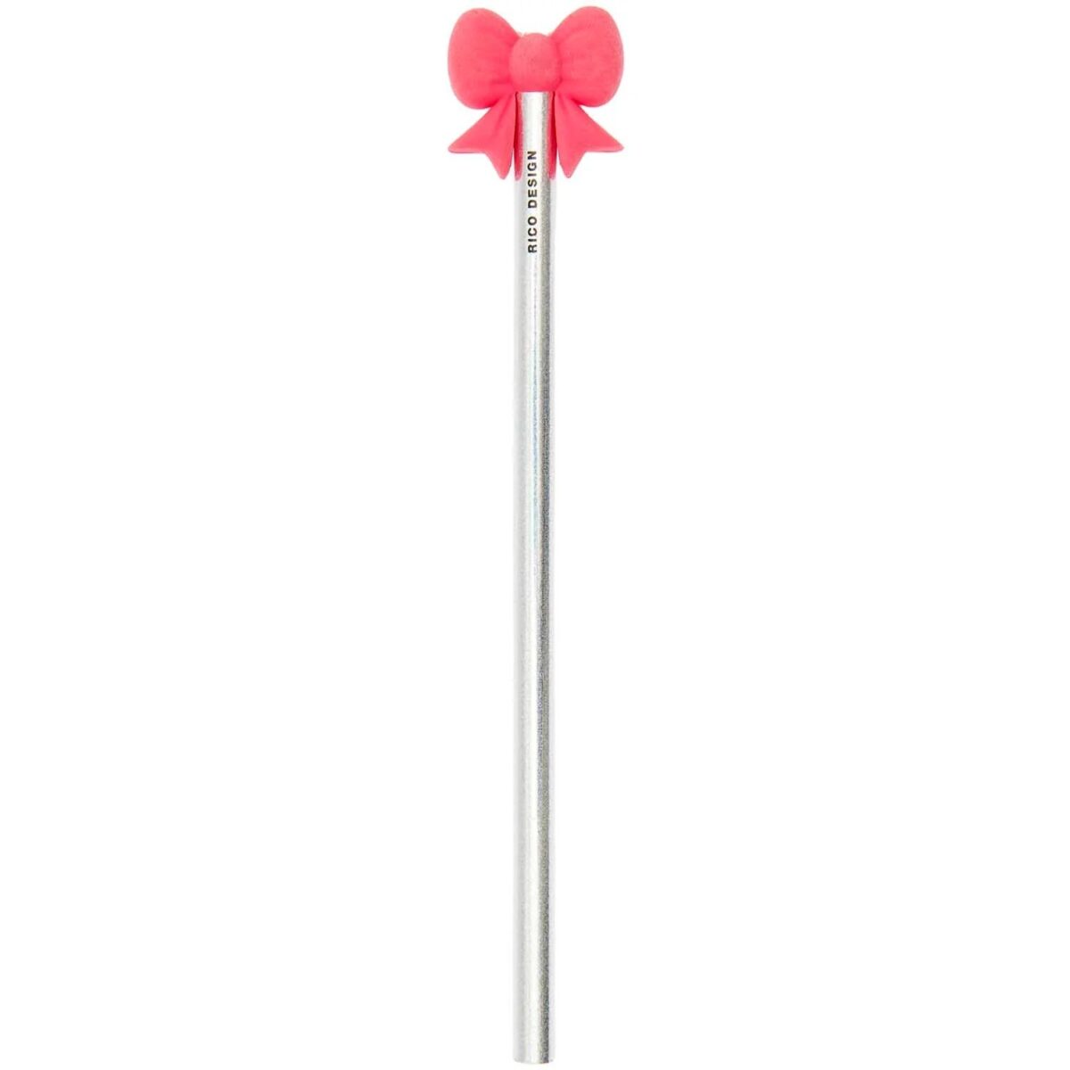 Bleistift mit Schleifen-Radiergummi, Silber