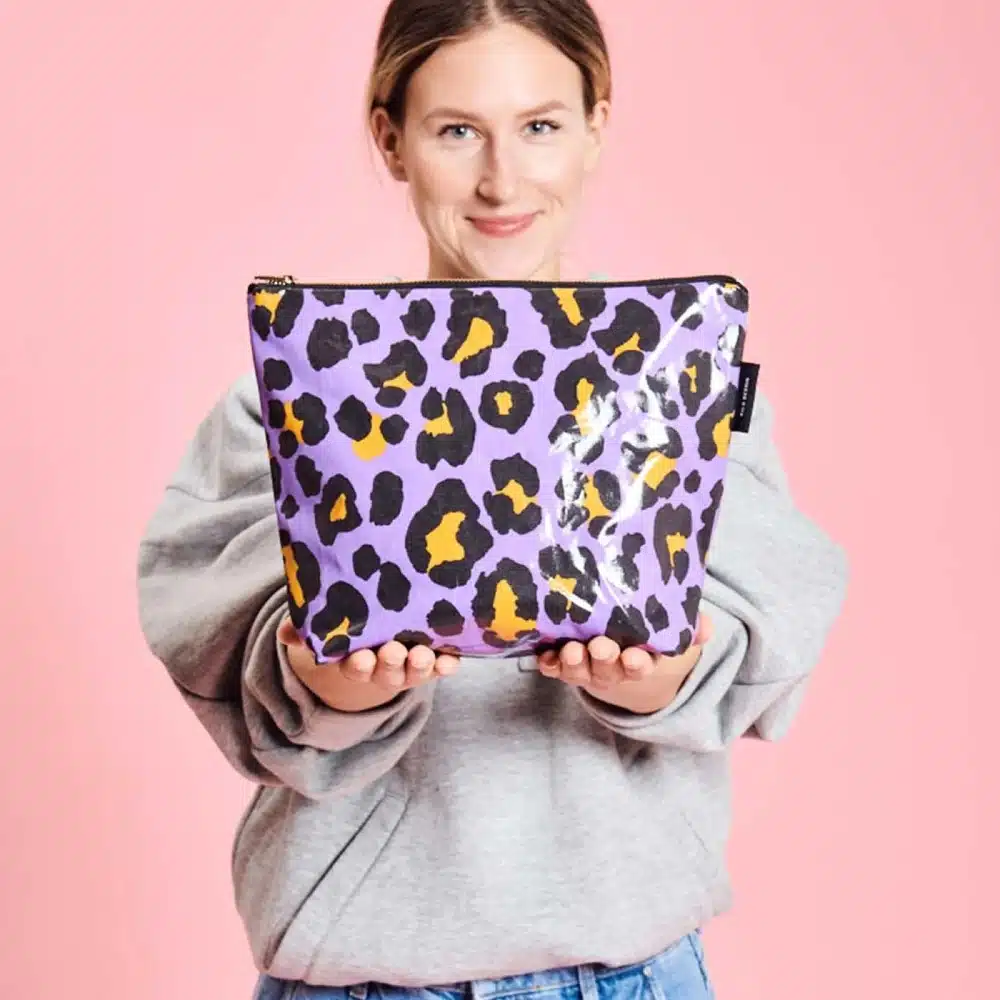 Kosmetiktasche Groß, Acid Leo, Rosa