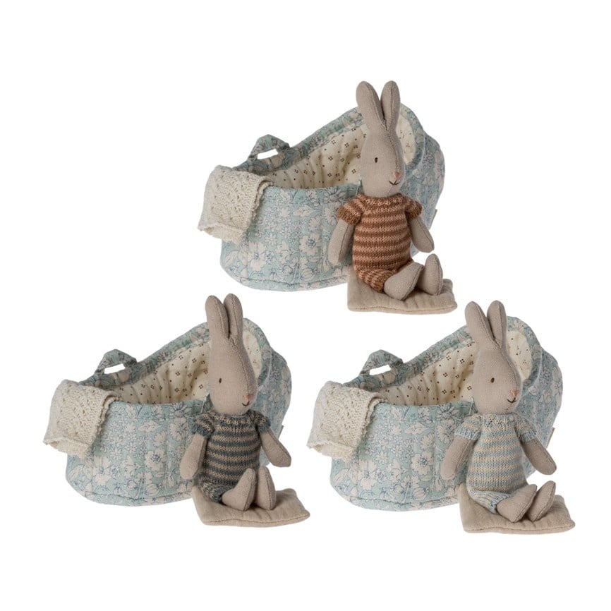 Hase in Tragetasche, Klein, Dunkelblau