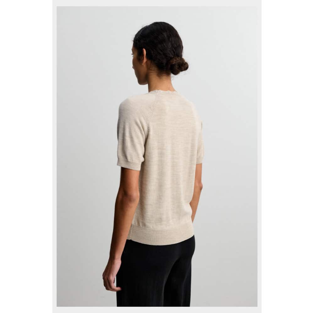 T-Shirt Women, Merinowolle, Beige Melange
