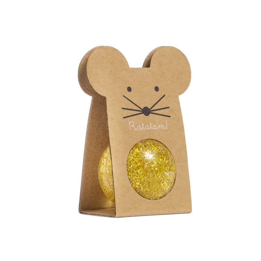 Springball Flummi *Maus*, Gold, 4,3cm
