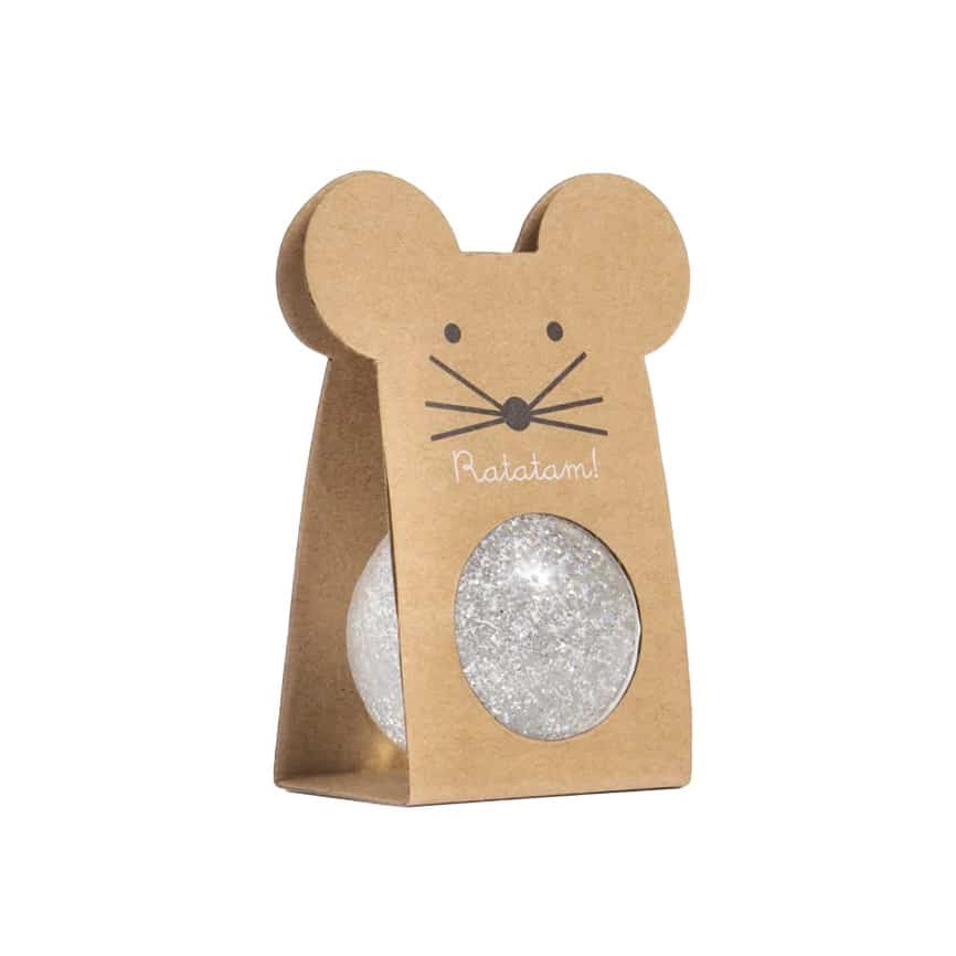 Springball Flummi *Maus*, Silver, 4,3cm