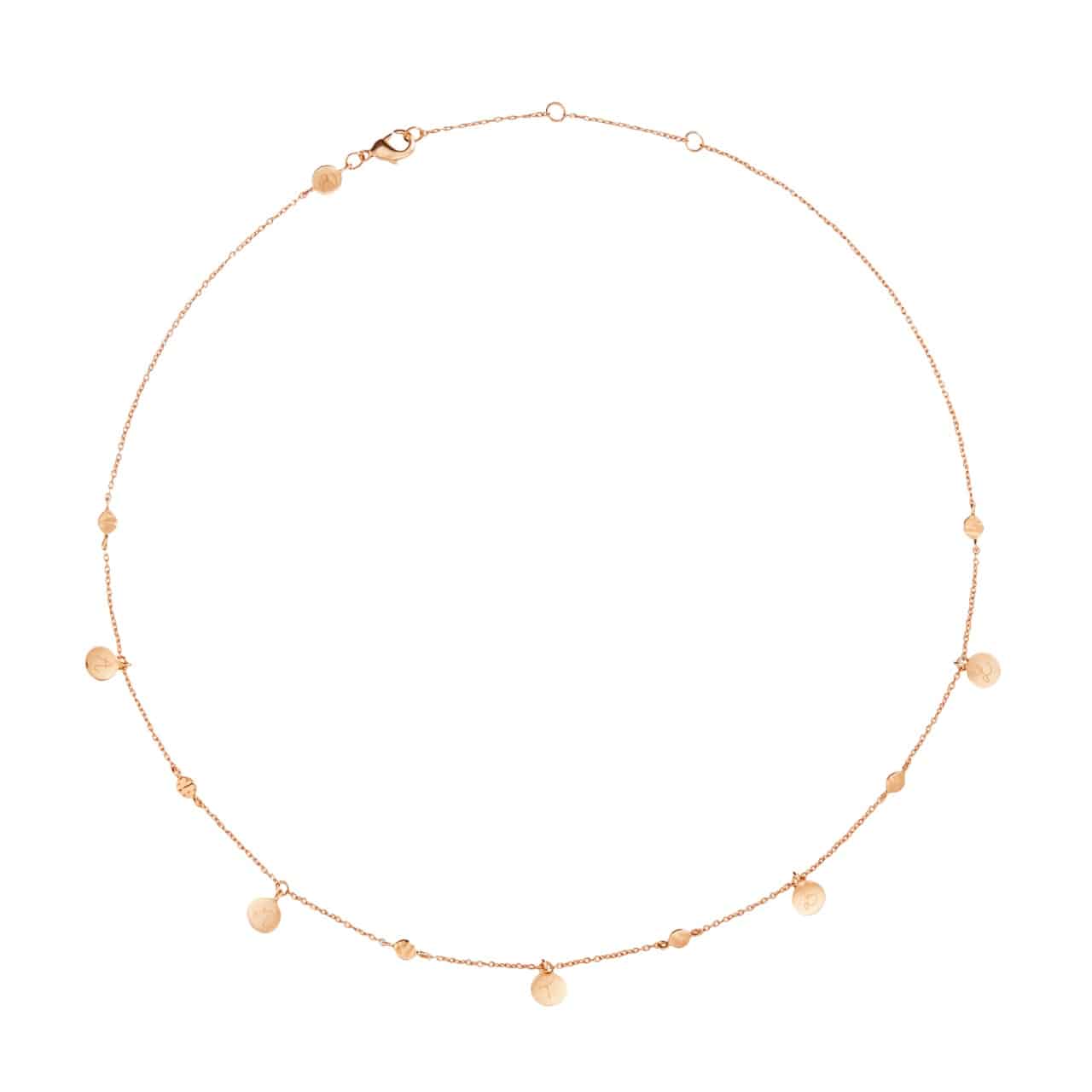 Personalisierte Boho Halskette in 18kt Rosévergoldung
