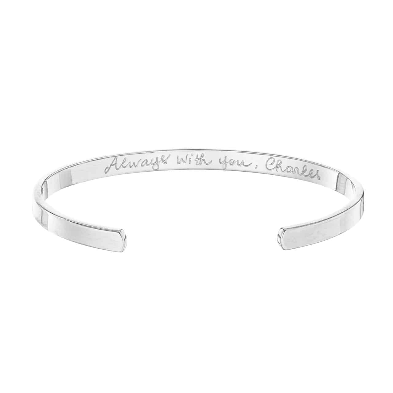 Personalisierter offener Armreif für Männer, 925 Sterlingsilber
