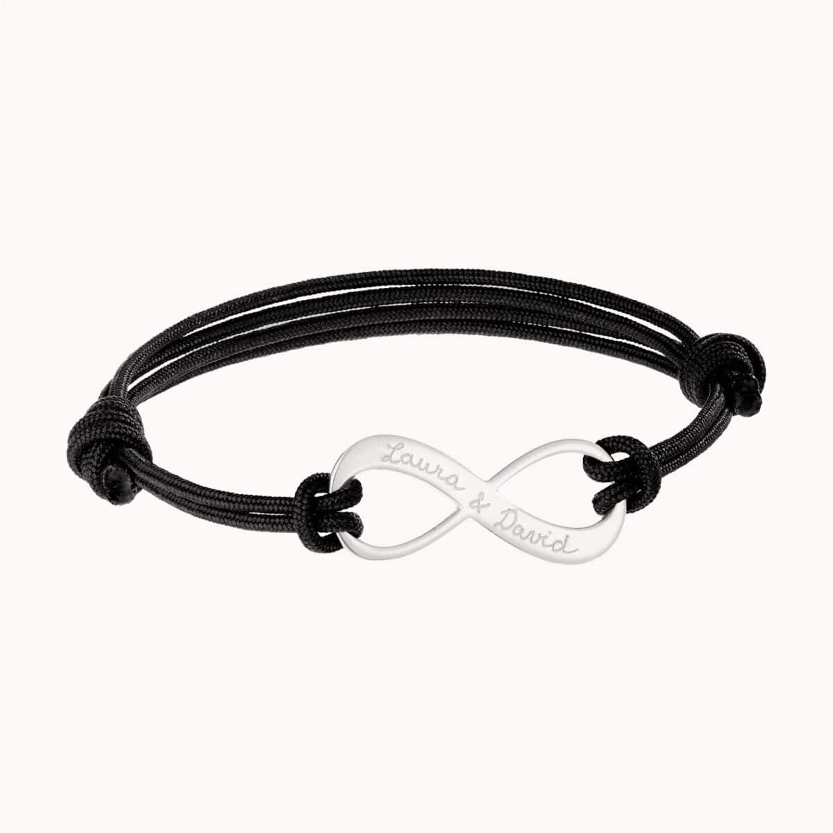 Personalisiertes Armband mit Unendlichkeitssymbol für Männer in 925er Sterlingsilber