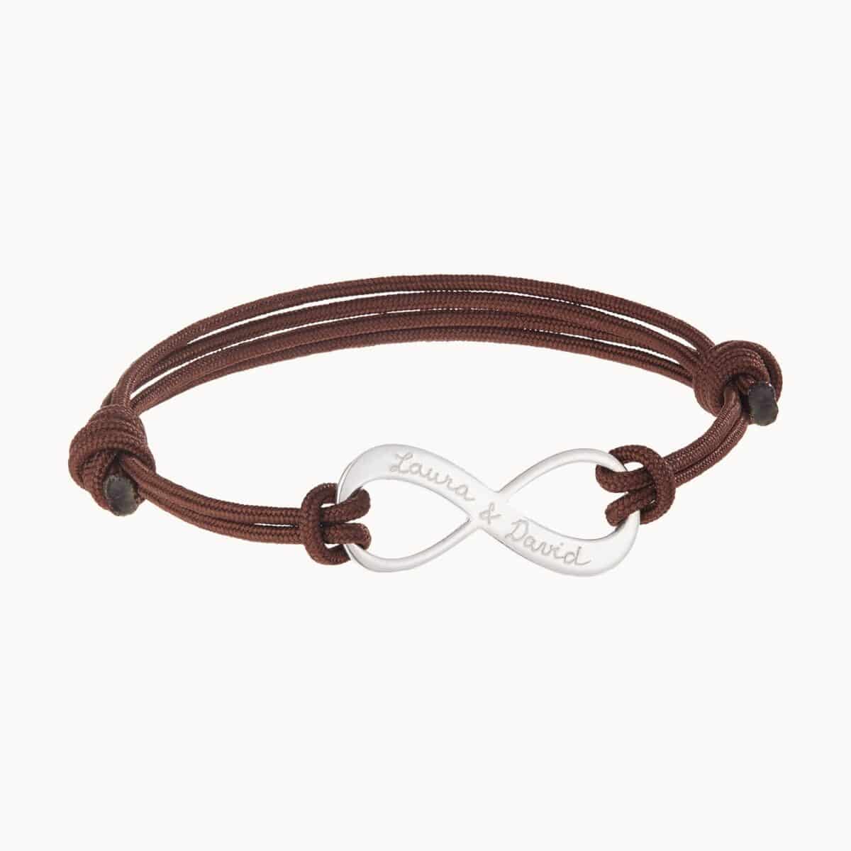 Personalisiertes Armband mit Unendlichkeitssymbol für Männer in 925er Sterlingsilber